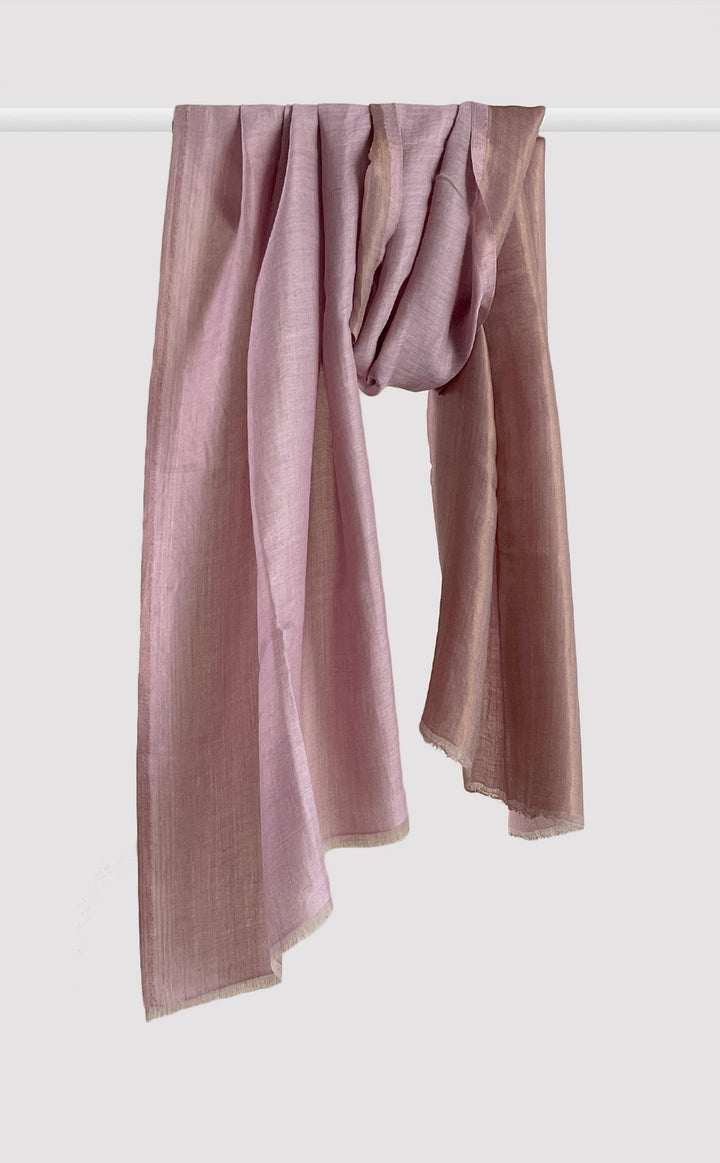 Zari Reversible Stole - Dusty Pink