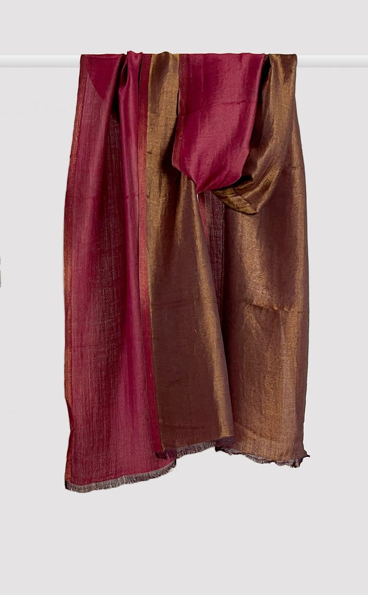 Zari Reversible Stole - Burgundy