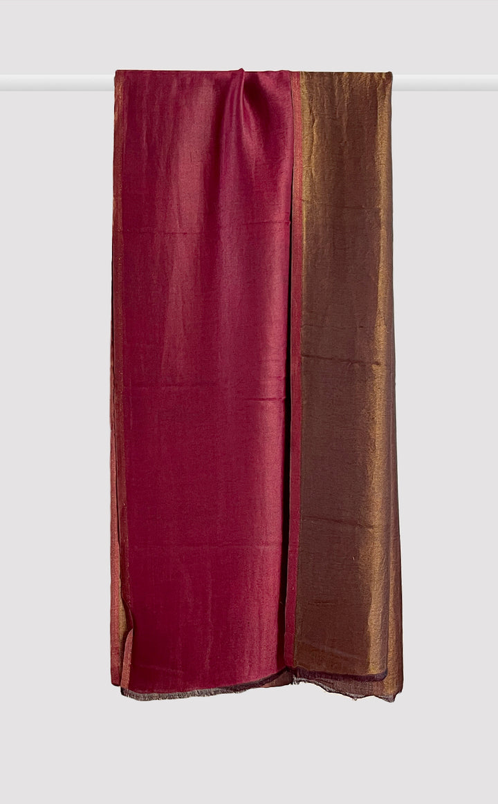 Zari Reversible Stole - Burgundy