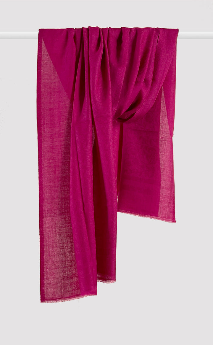 Fuchsia Pink Wool Jacquard