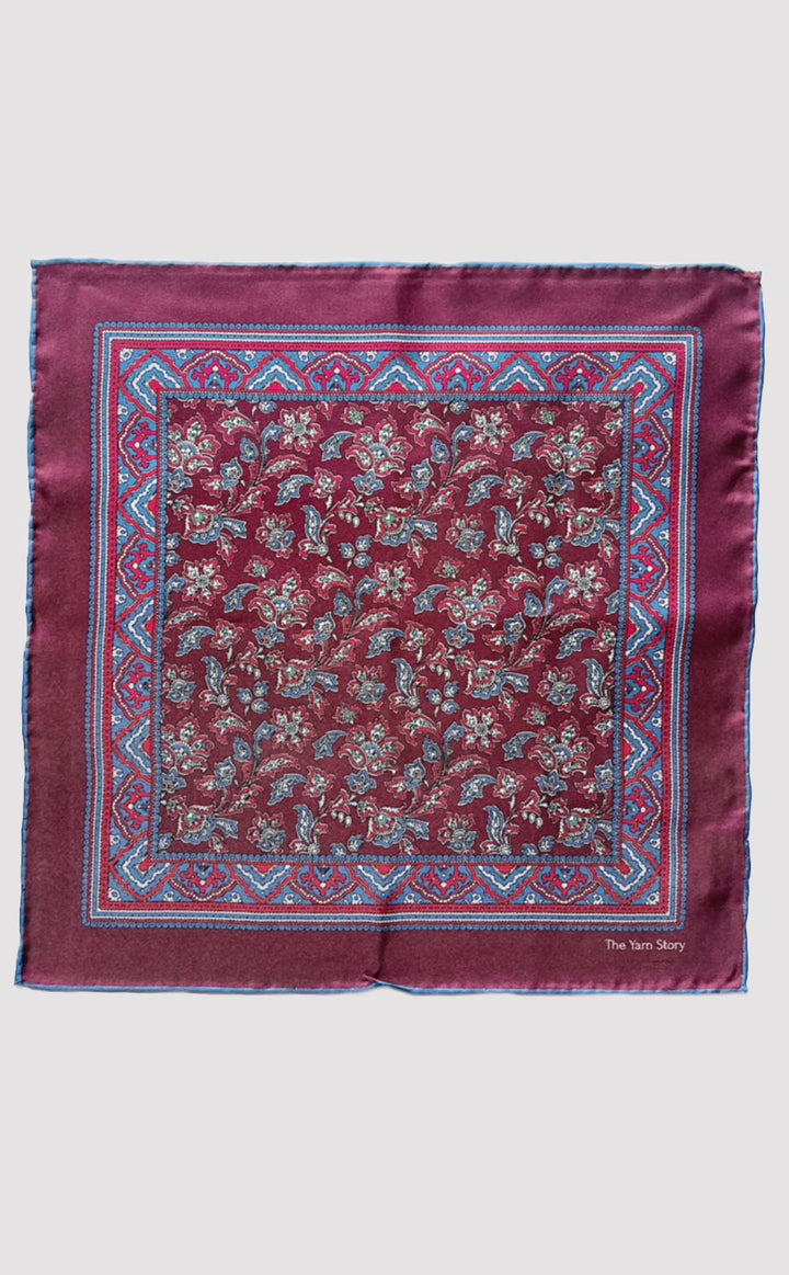Maroon Paisley Pocket Square
