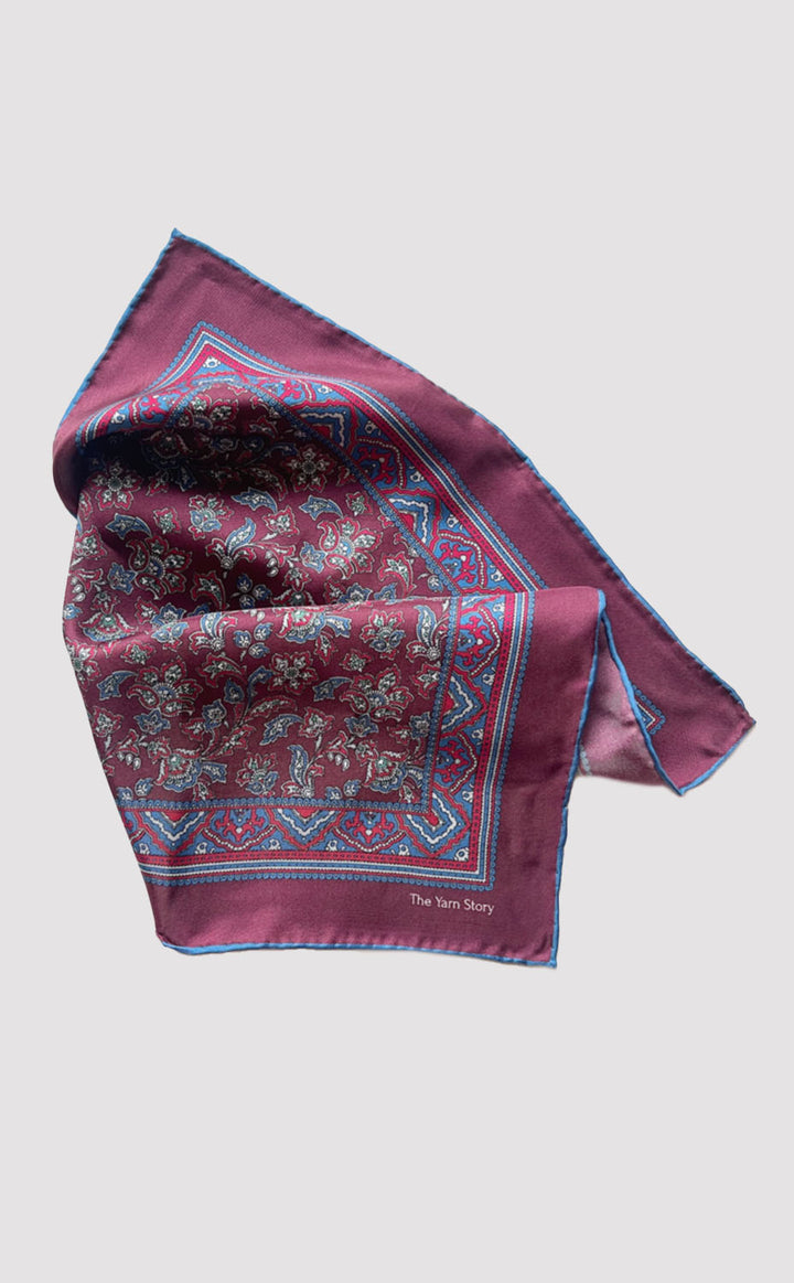 Maroon Paisley Pocket Square