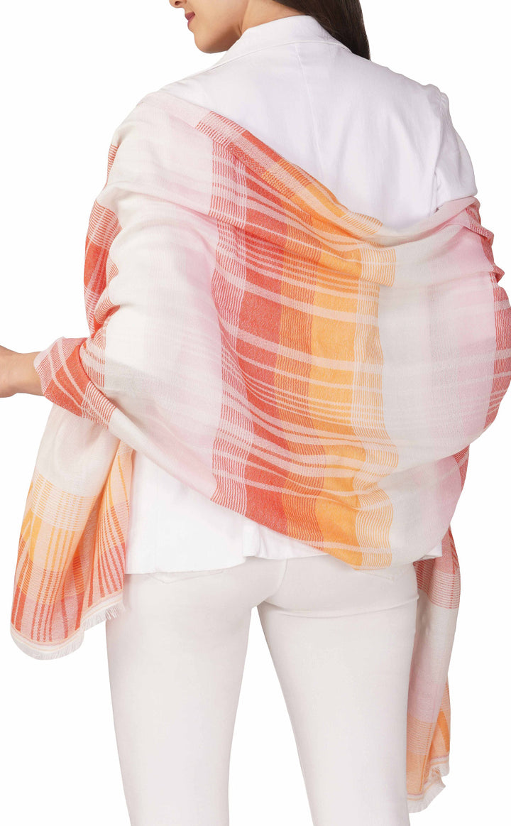 Orange Ombre Cotton Stripes