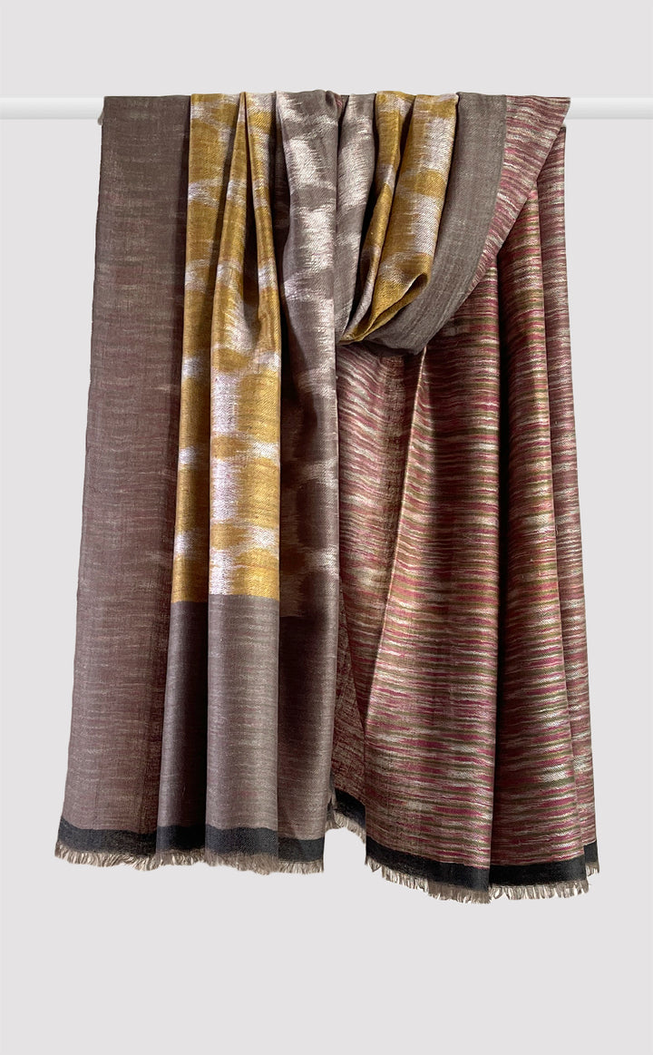 Pashmina Honey Ikat Reversible Shawl