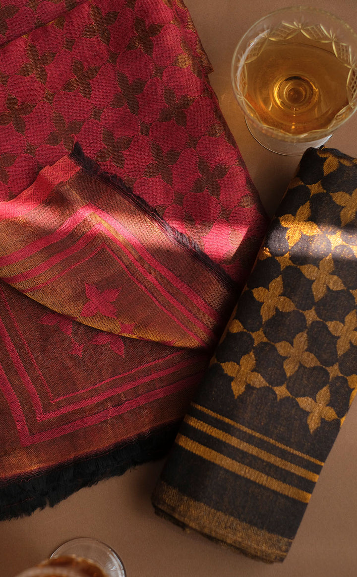 Black Moroccan Zari Shawl