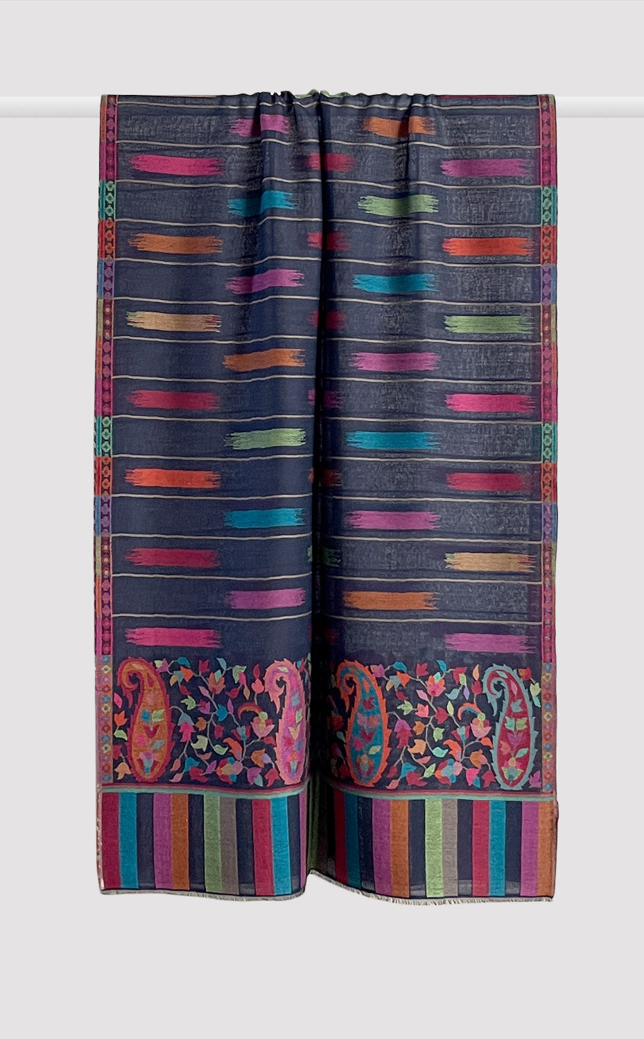 Midnight Blue Ikat Kani Stole