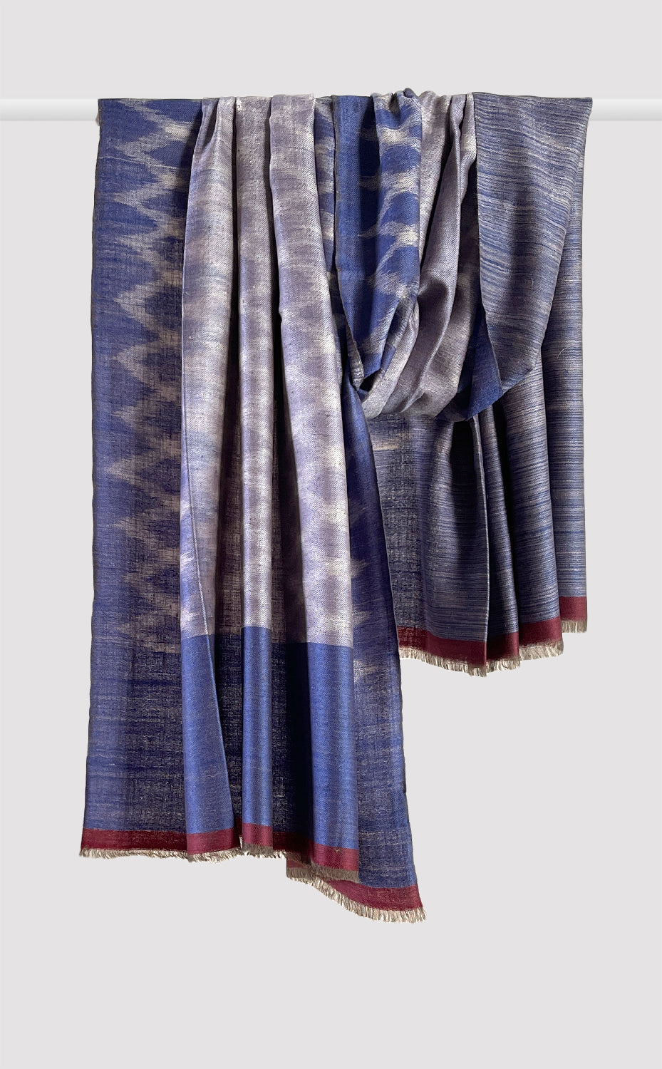Pashmina Blue Ikat Reversible Shawl