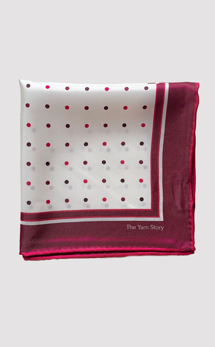 Crimson Polka Pocket Square