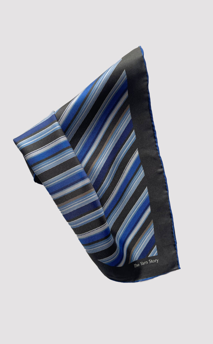 Navy Stripe Pocket Square