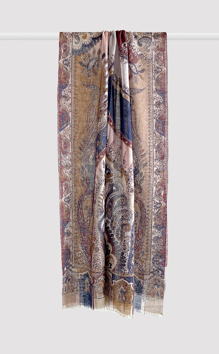 Imperial Paisley Wool Silk Stole