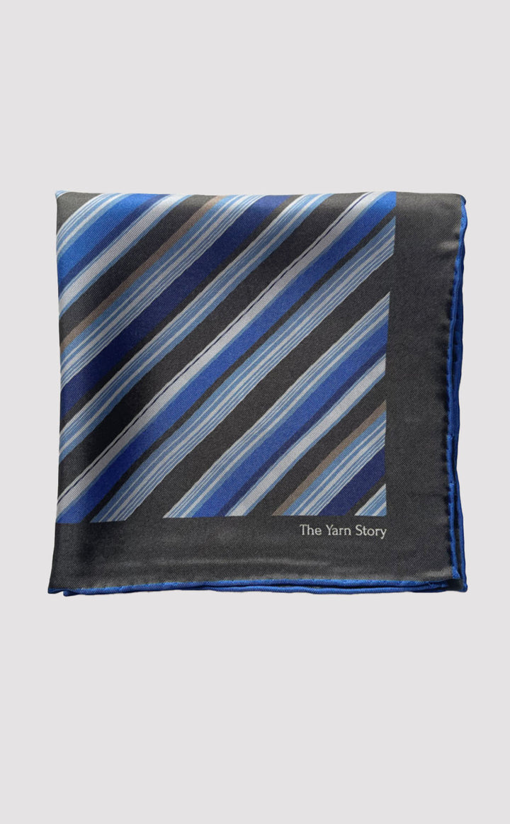 Navy Stripe Pocket Square
