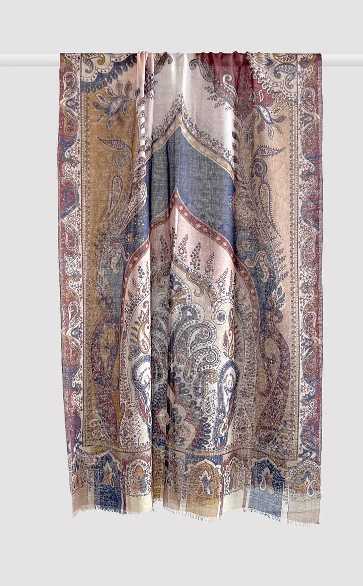 Imperial Paisley Wool Silk Stole