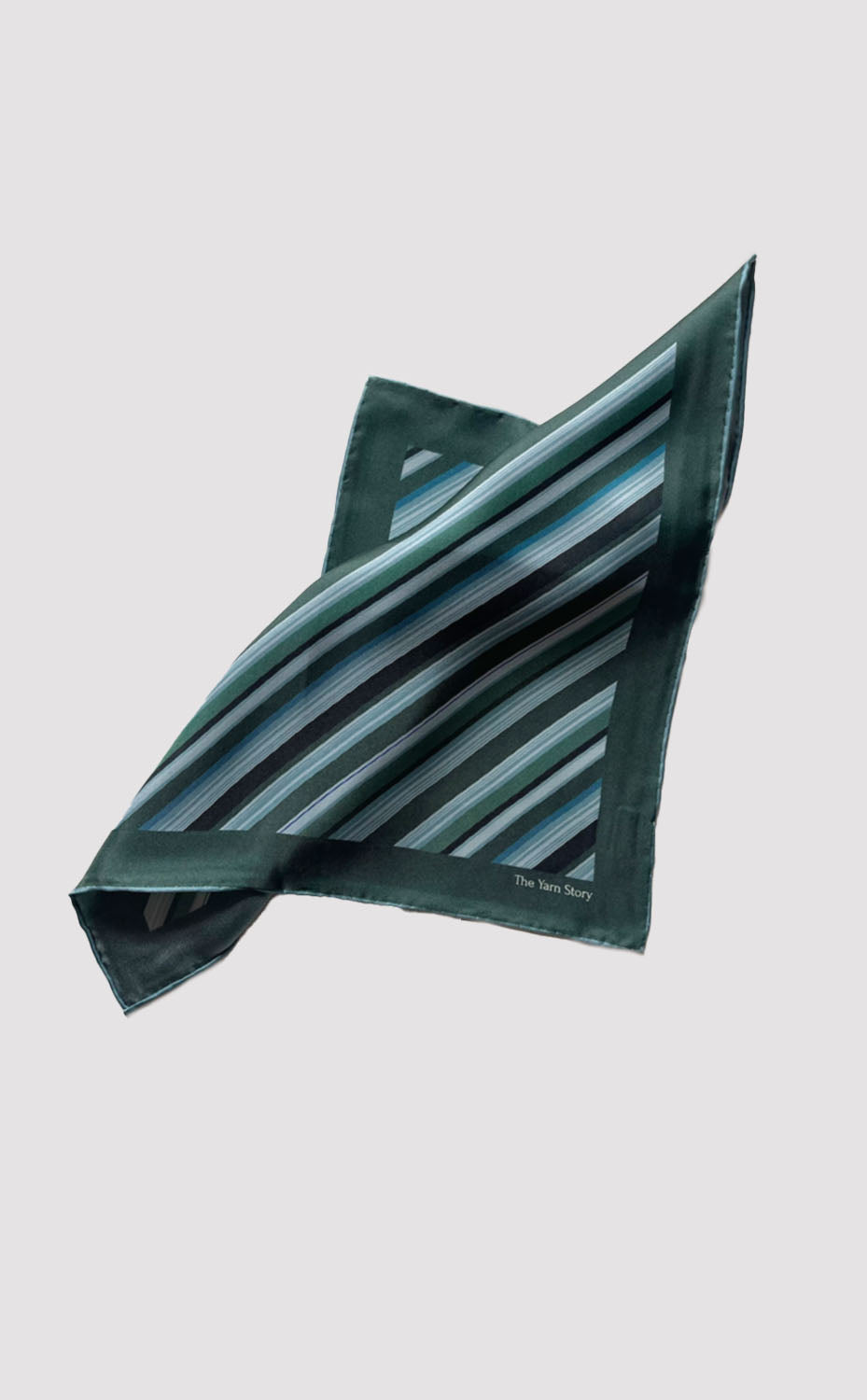 Green Stripe Pocket Square