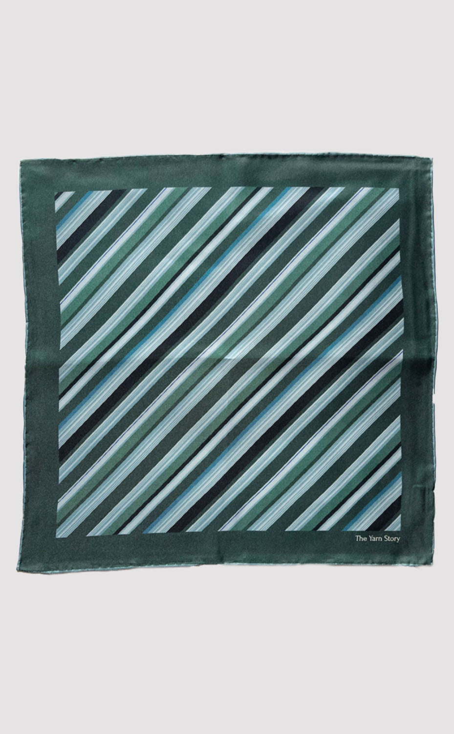 Green Stripe Pocket Square