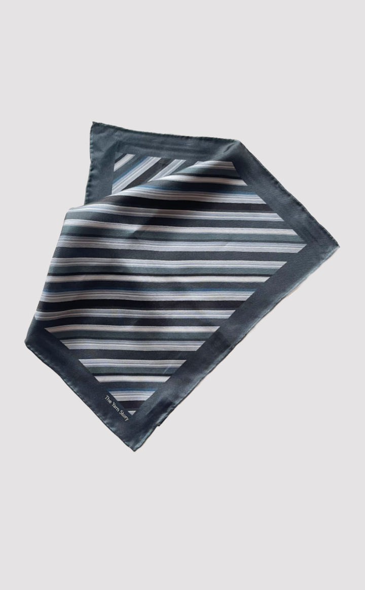 Grey Stripe Pocket Square