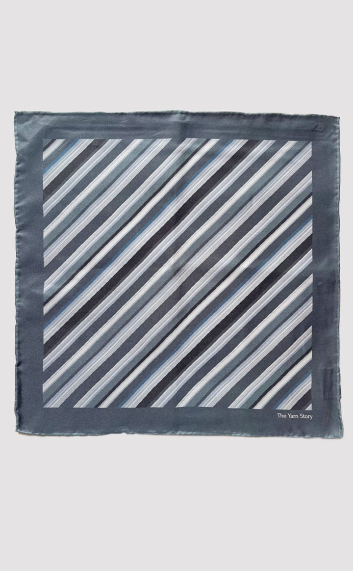 Grey Stripe Pocket Square