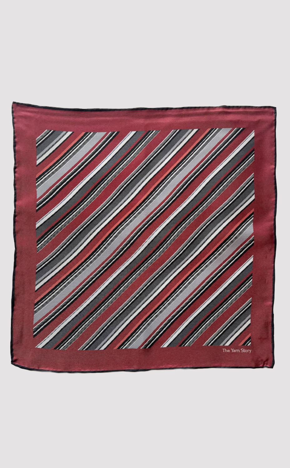 Maroon Stripe Pocket Square