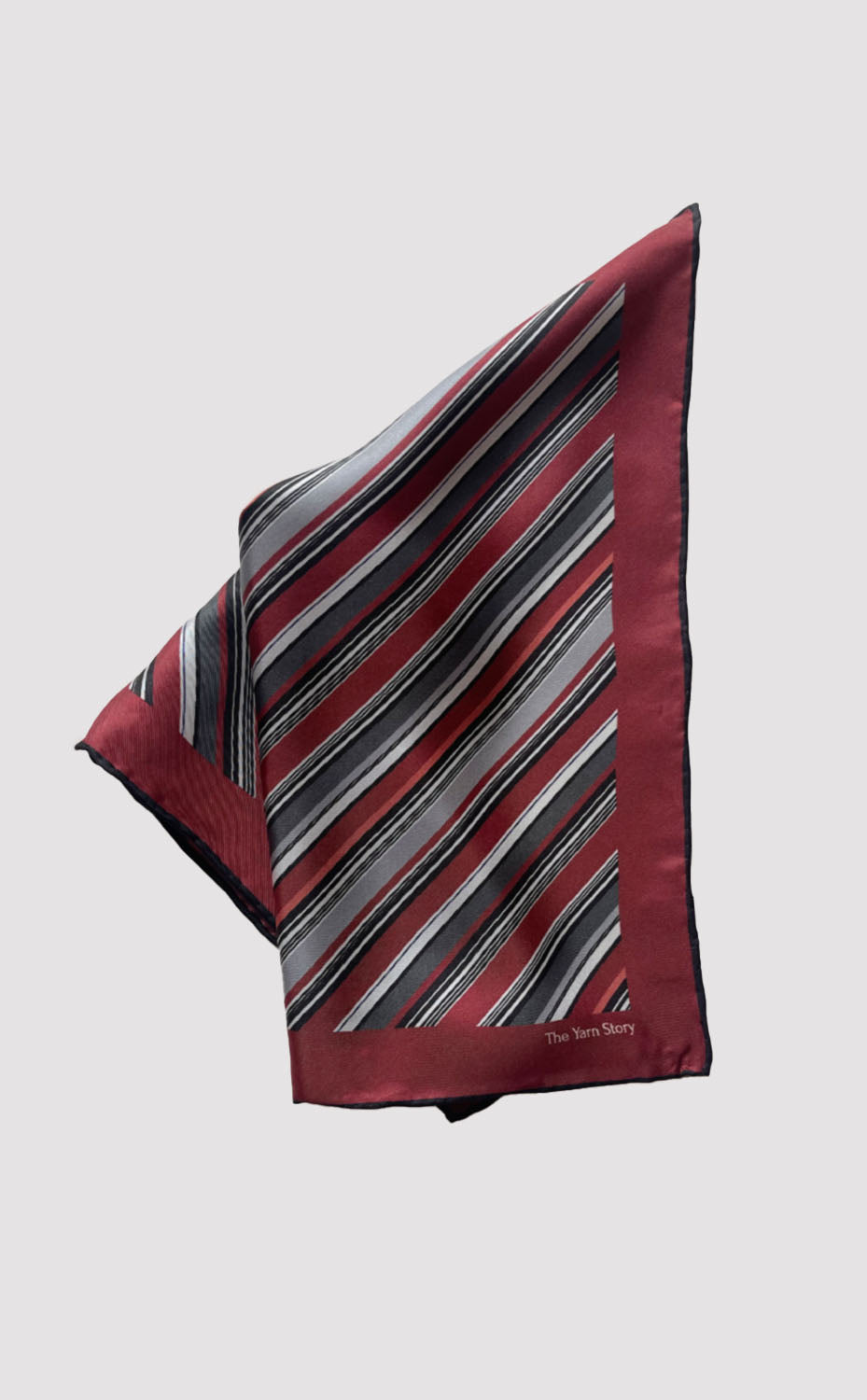 Maroon Stripe Pocket Square