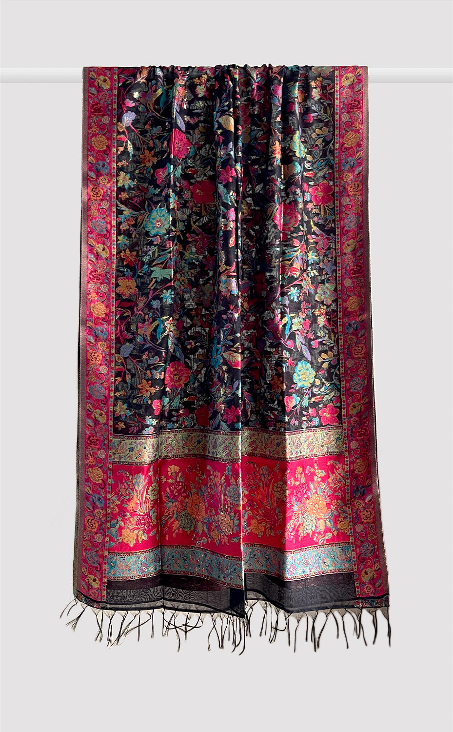 Black Floral Dupatta