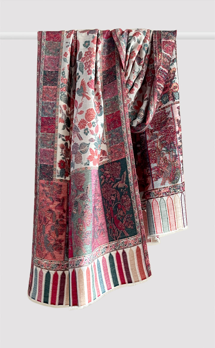 Ivory Multi Floral Kani Stole