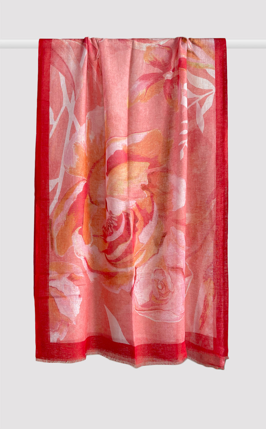 Cherry Peony Linen Modal Stole
