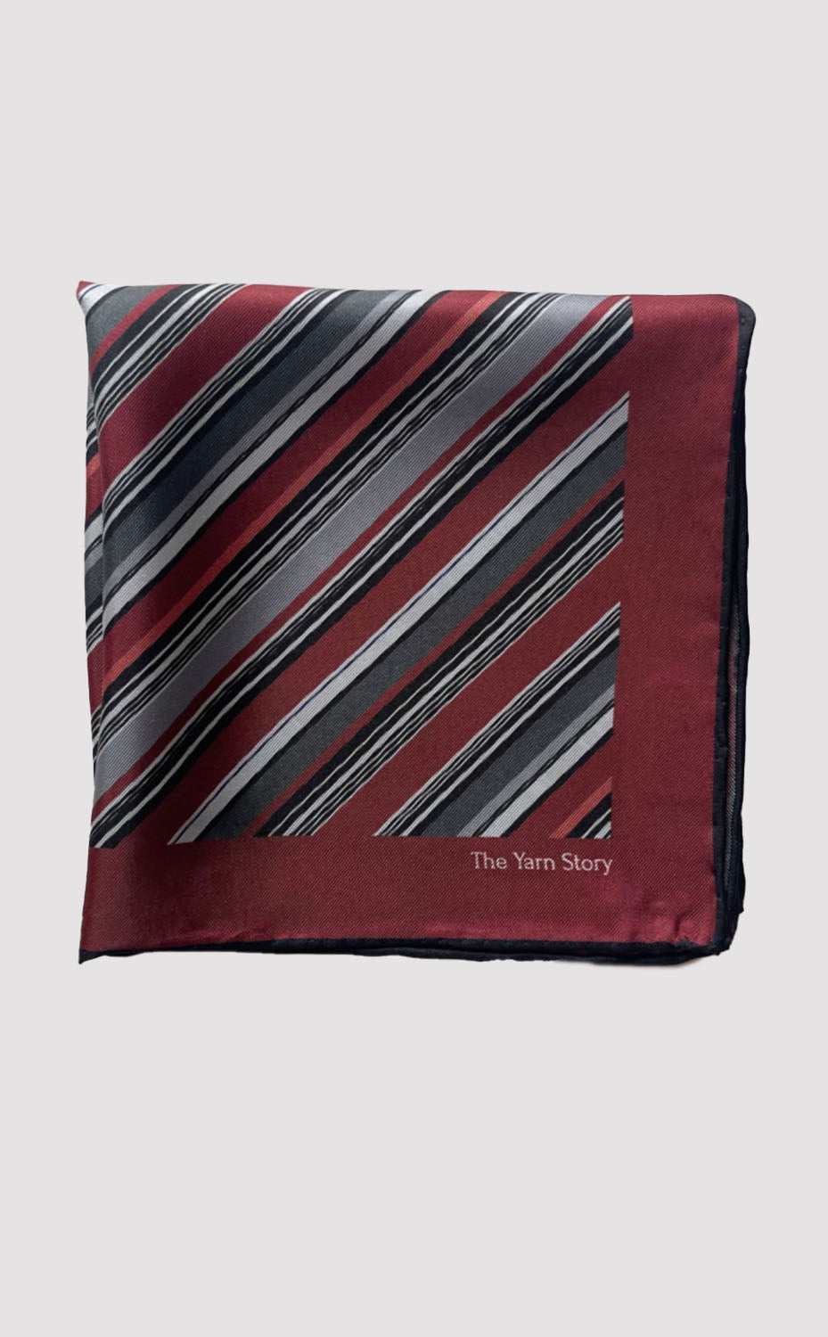 Maroon Stripe Pocket Square