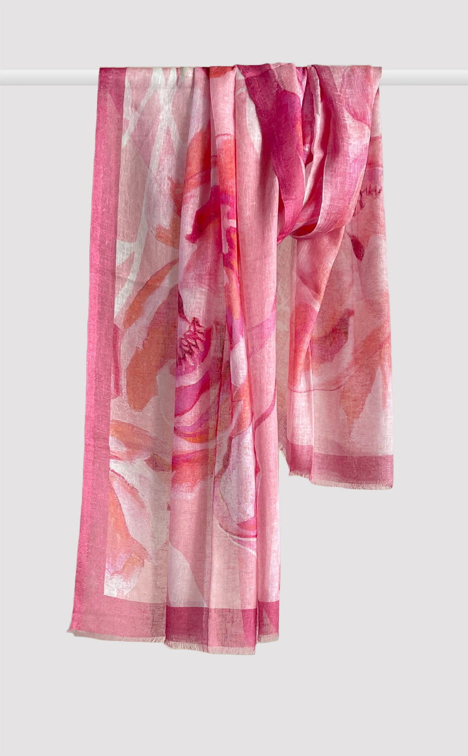 Rose Peony Linen Modal Stole