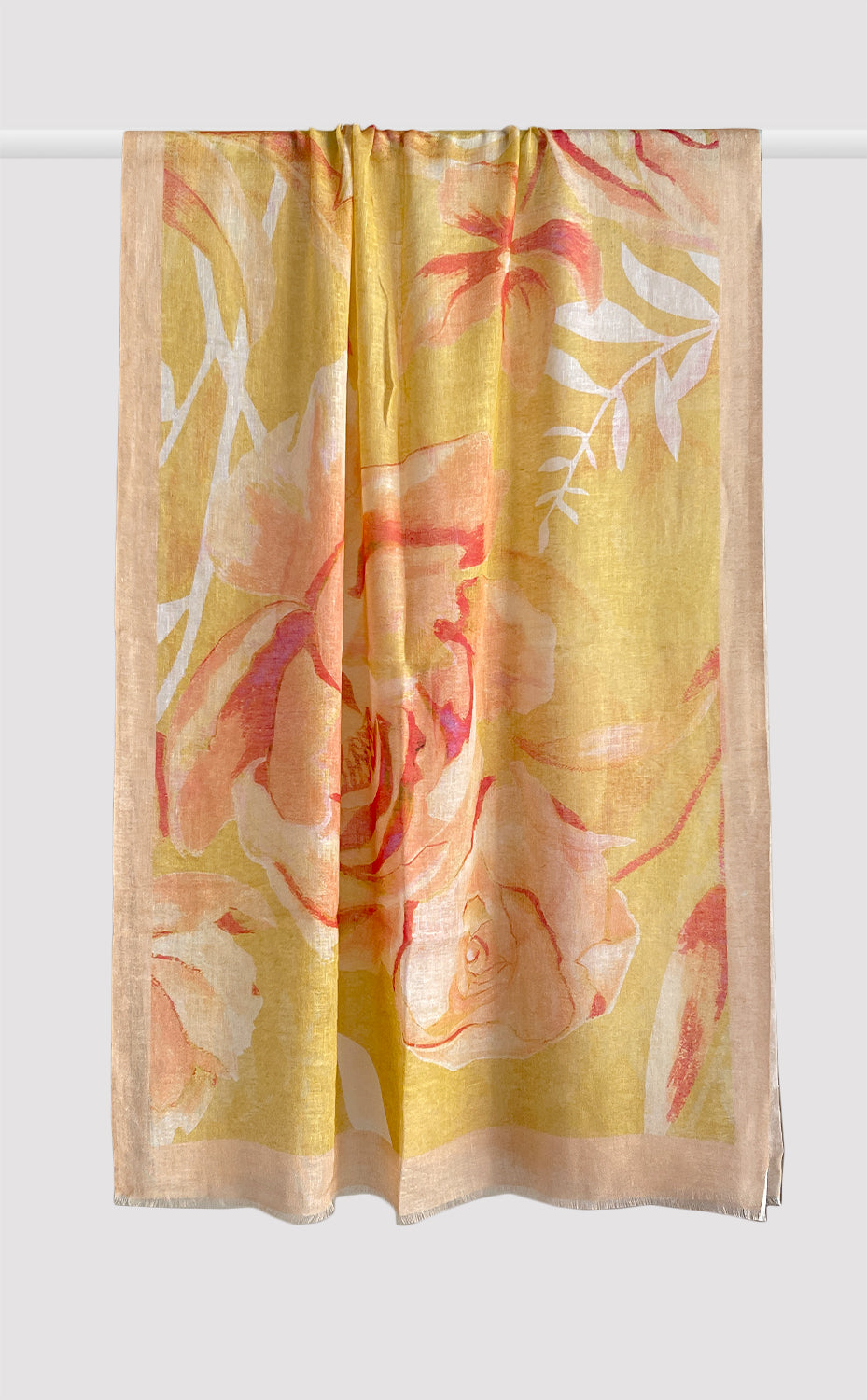 Peach Peony Linen Modal Stole