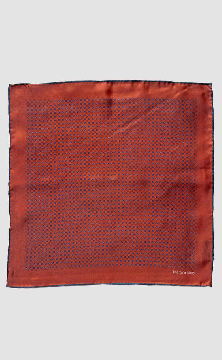 Rust Bloom Pocket Square