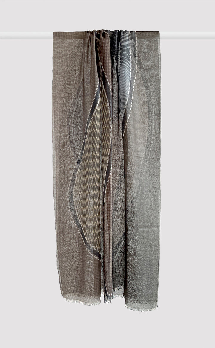 Black Flame Wool Silk Stole