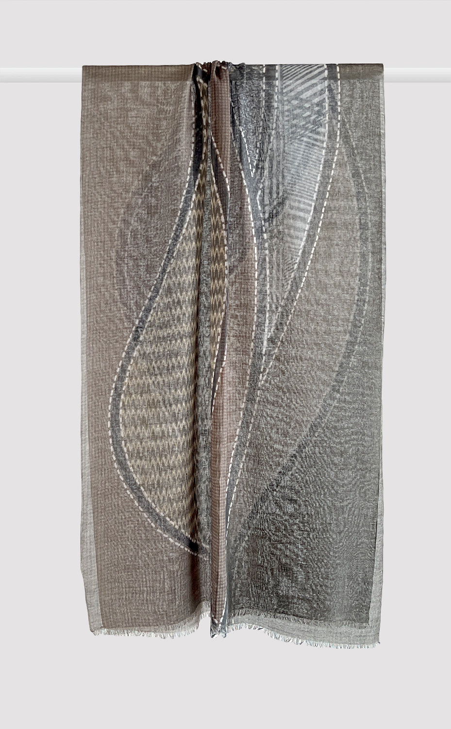 Black Flame Wool Silk Stole