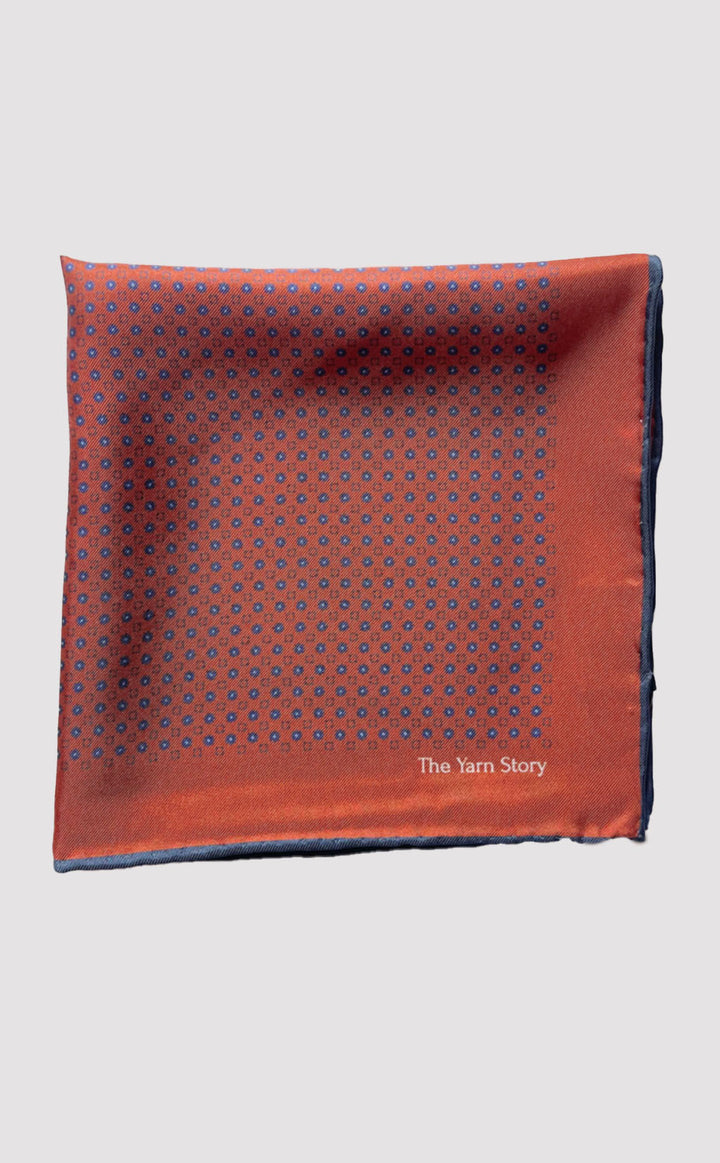 Rust Bloom Pocket Square