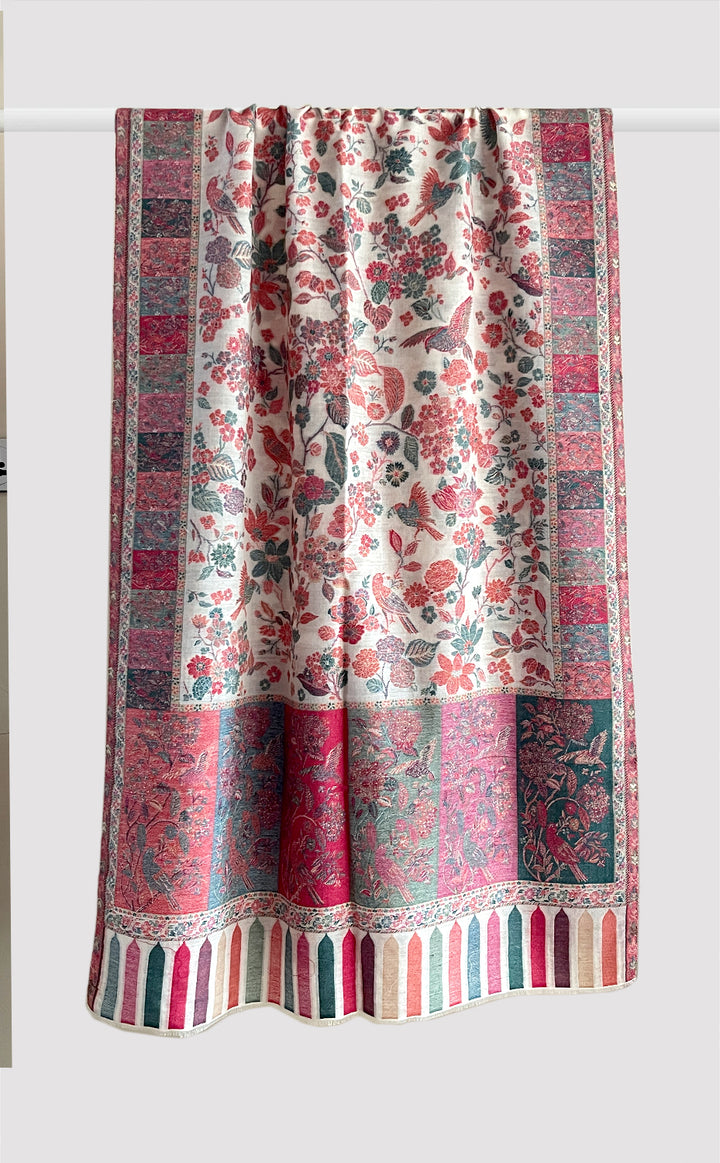 Ivory Multi Floral Kani Stole