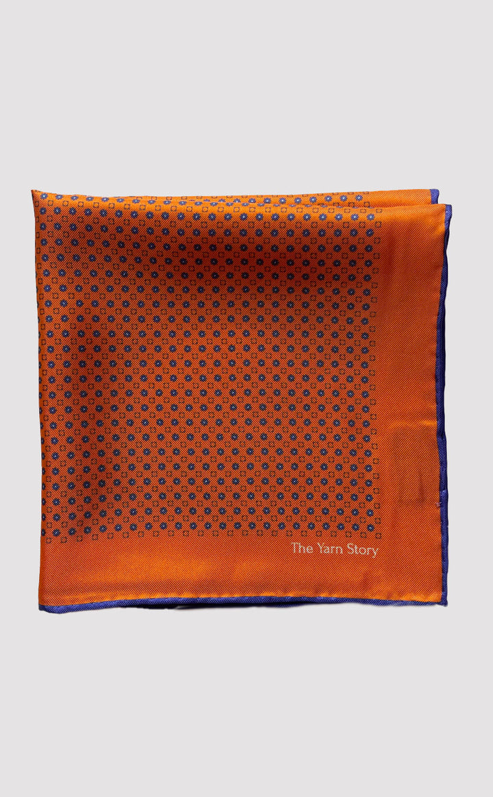 Tangerine Bloom Pocket Square