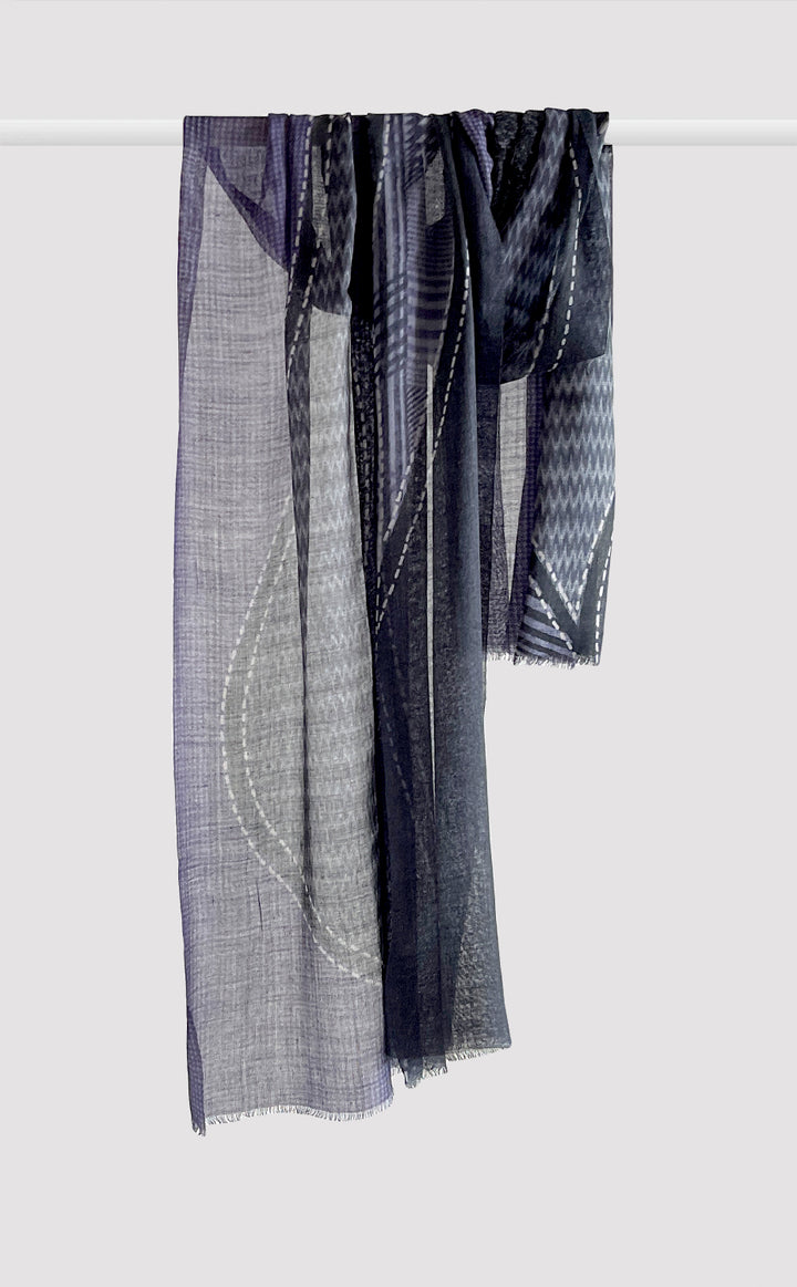 Blue Flame Wool Silk Stole