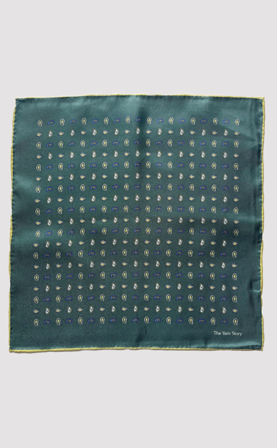 Viridian Paisley Pocket Square