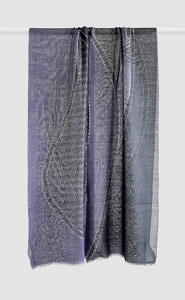 Blue Flame Wool Silk Stole