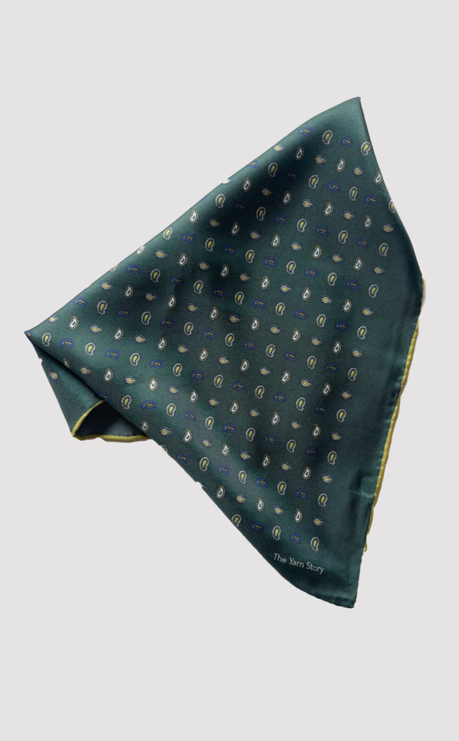 Viridian Paisley Pocket Square