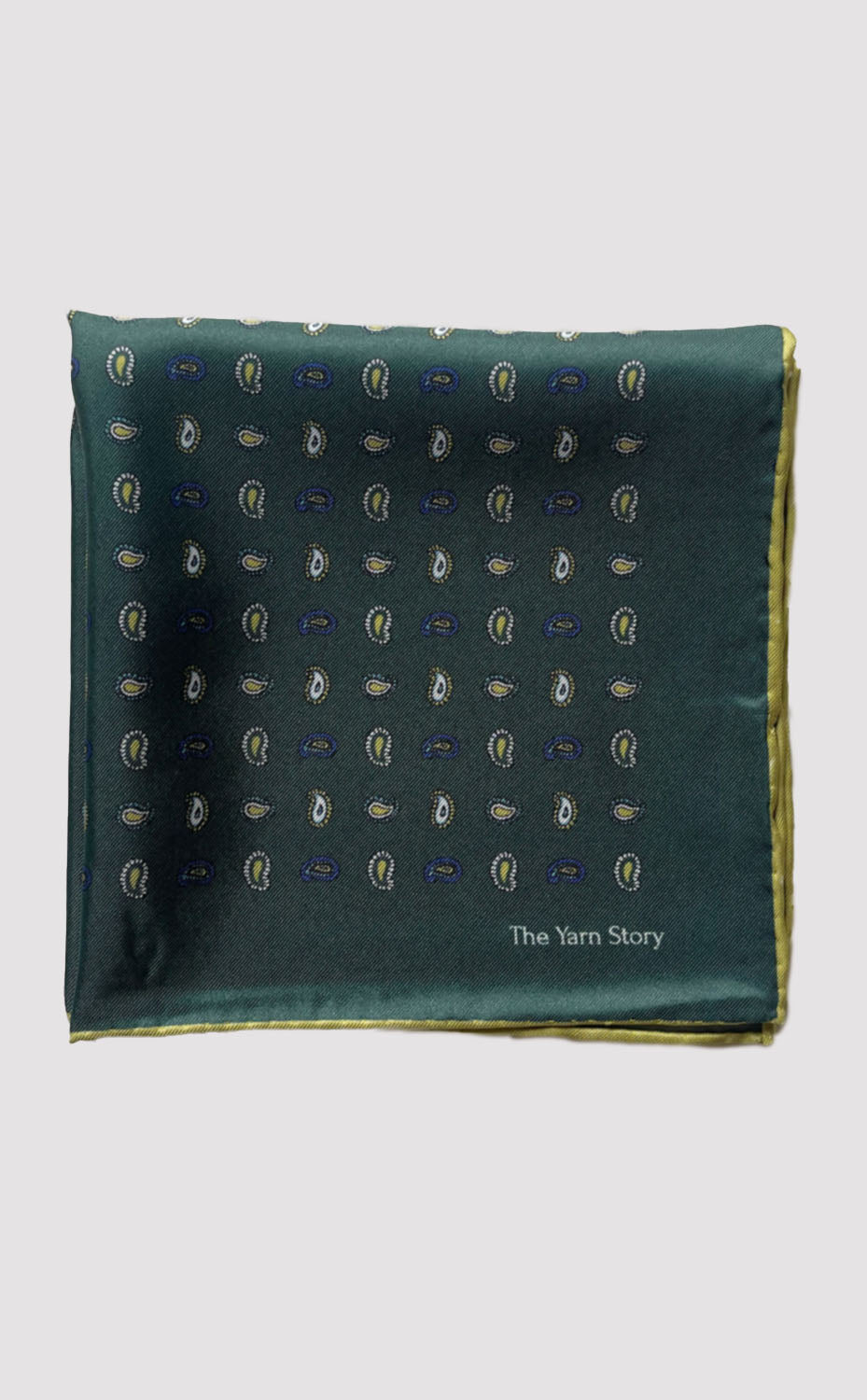 Viridian Paisley Pocket Square