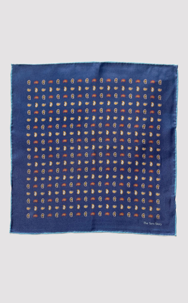 Sapphire Paisley Pocket Square