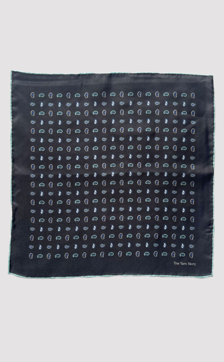 Onyx Paisley Pocket Square