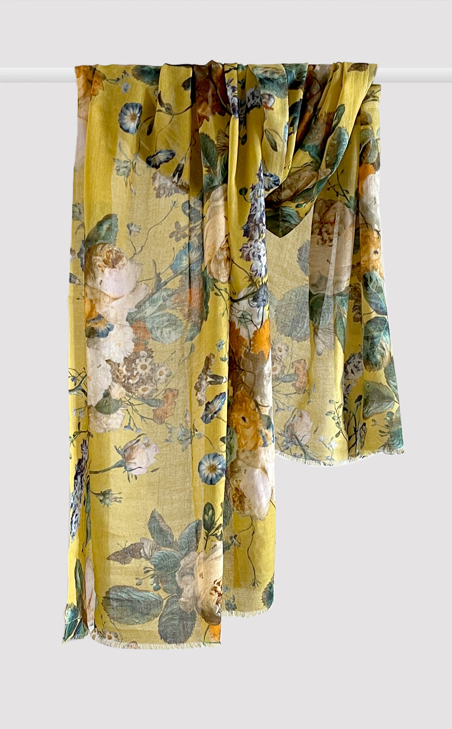 Golden Bloom Cashmere Printed Stole