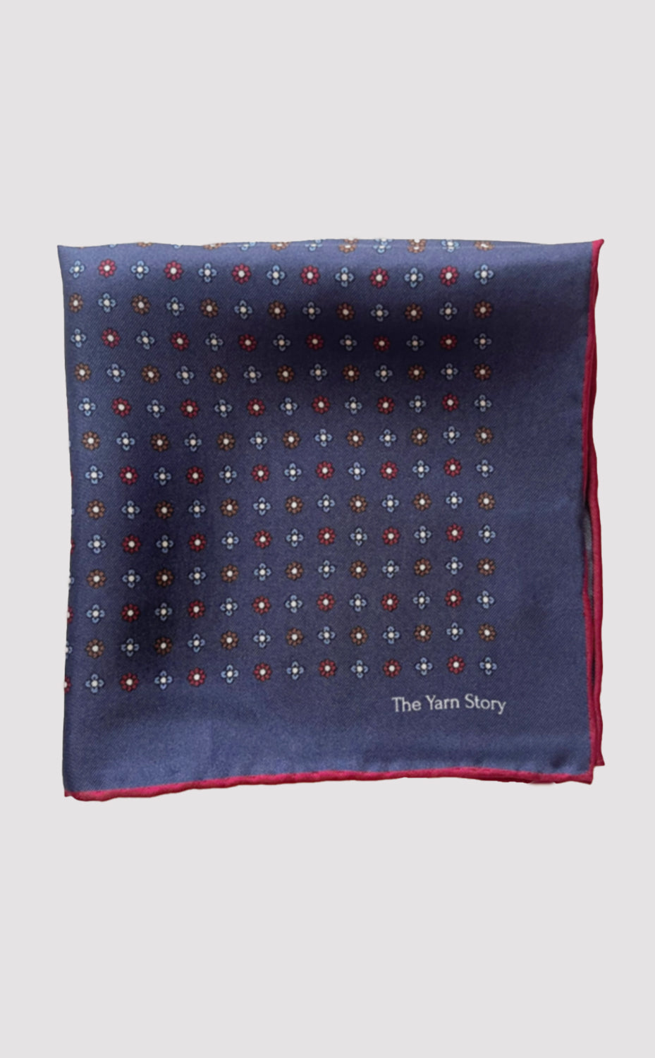 Cobalt Flora Pocket Square
