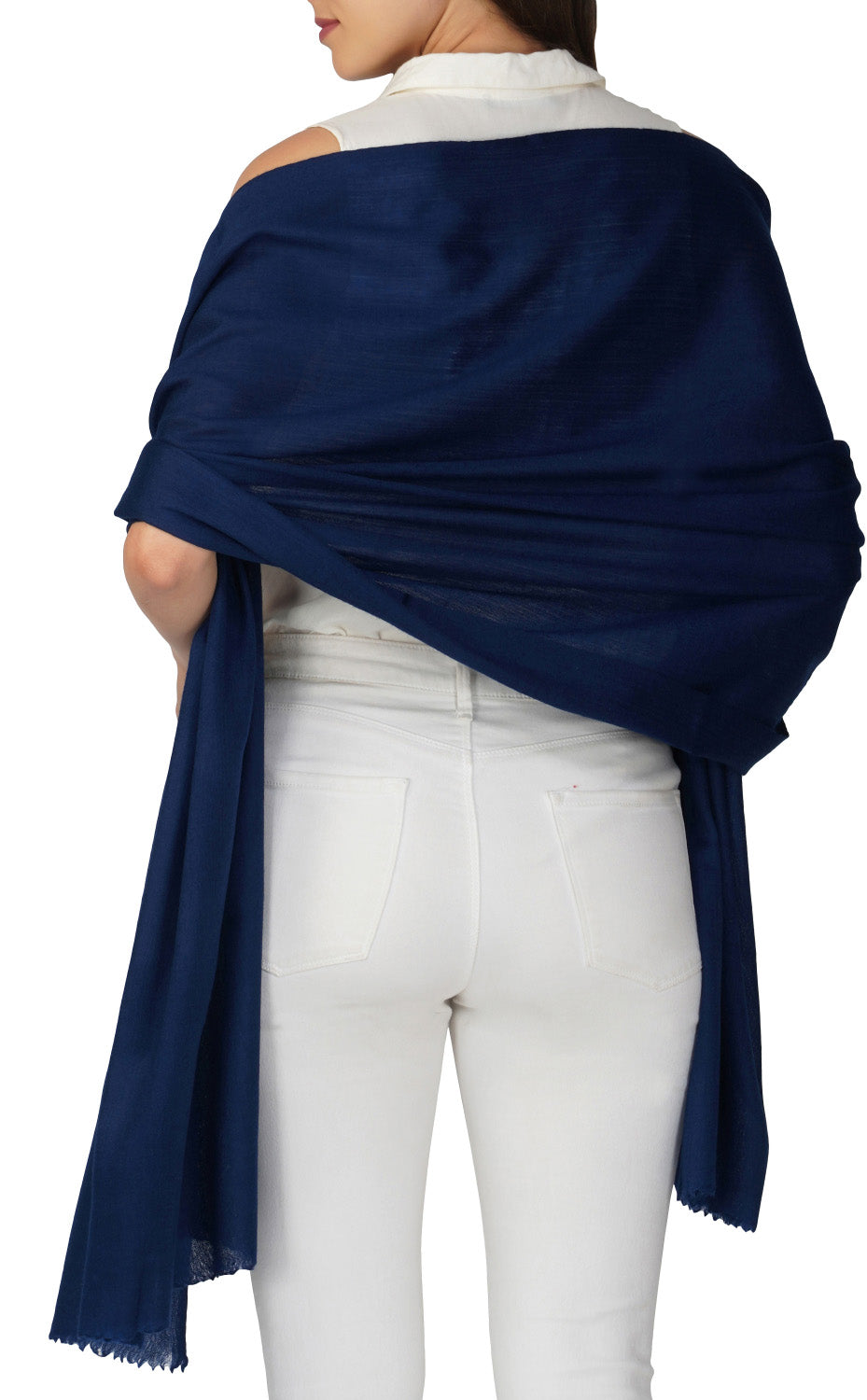 Navy blue and silver fashion shawl