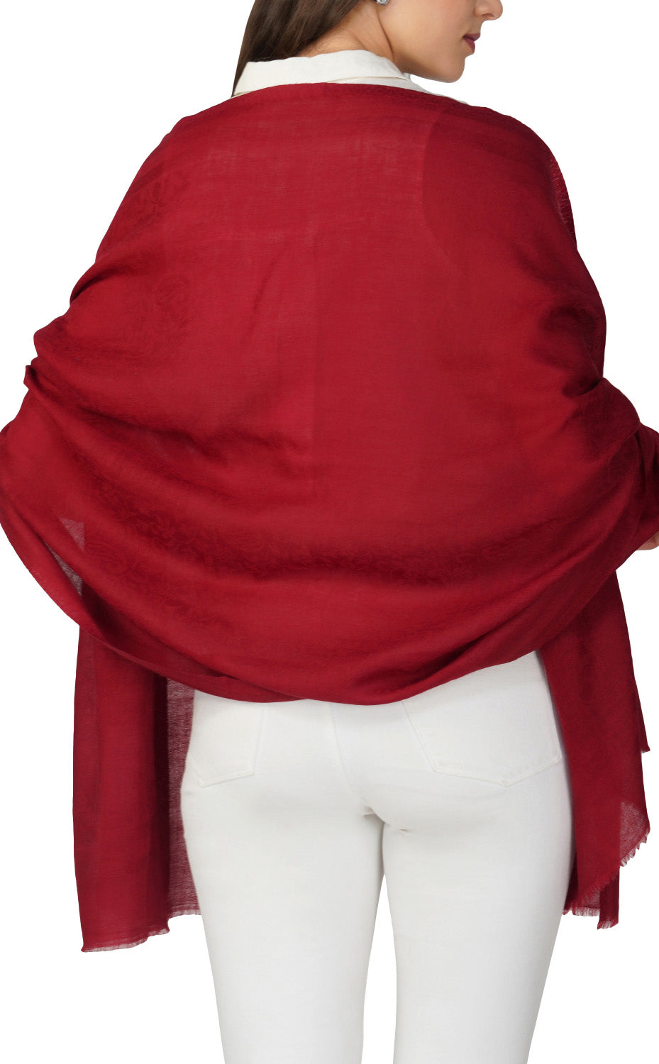 Maroon Wool Jacquard