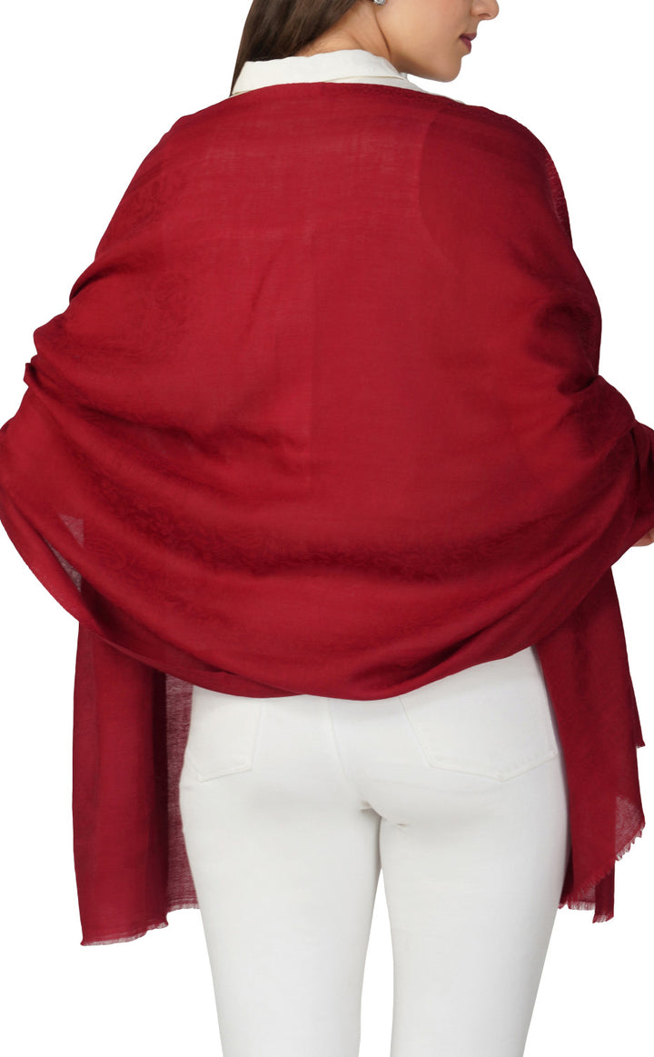 Maroon Wool Jacquard
