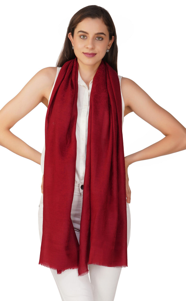 Maroon Wool Jacquard