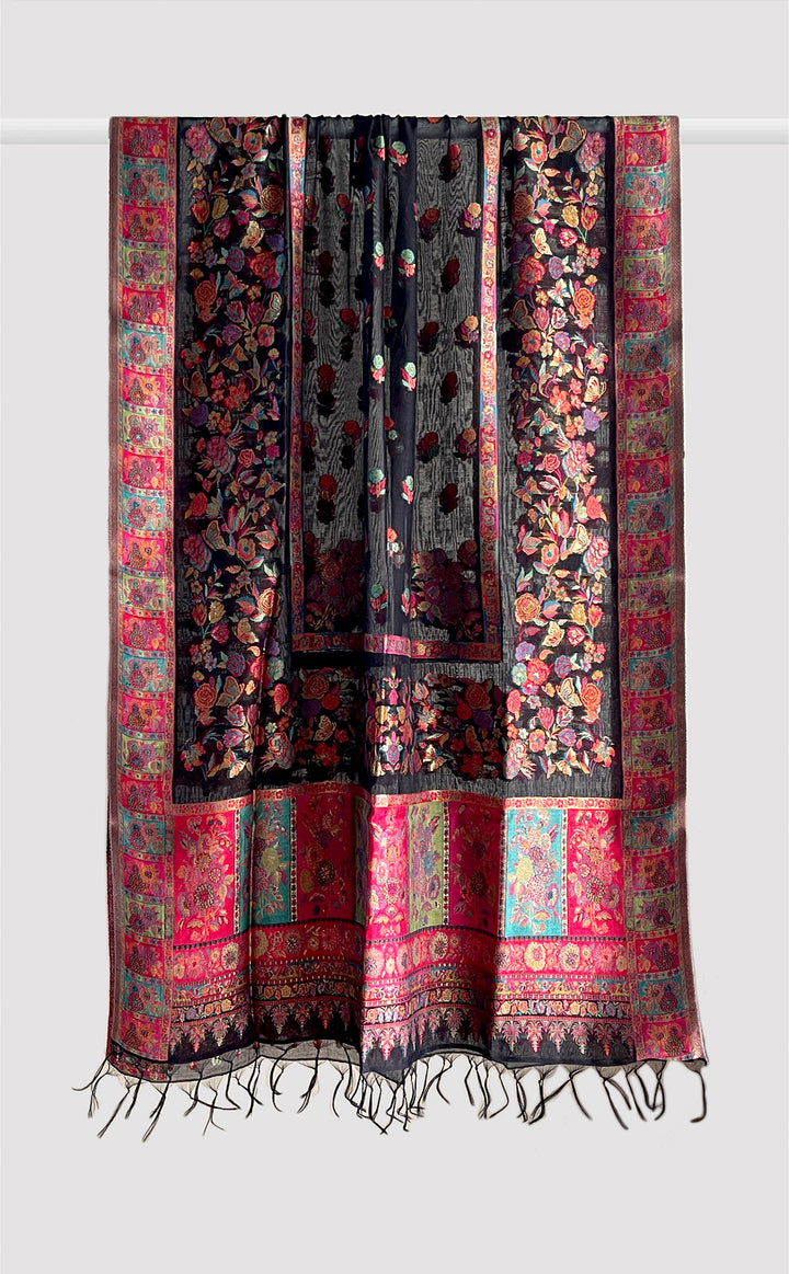 Midnight Floral Dupatta