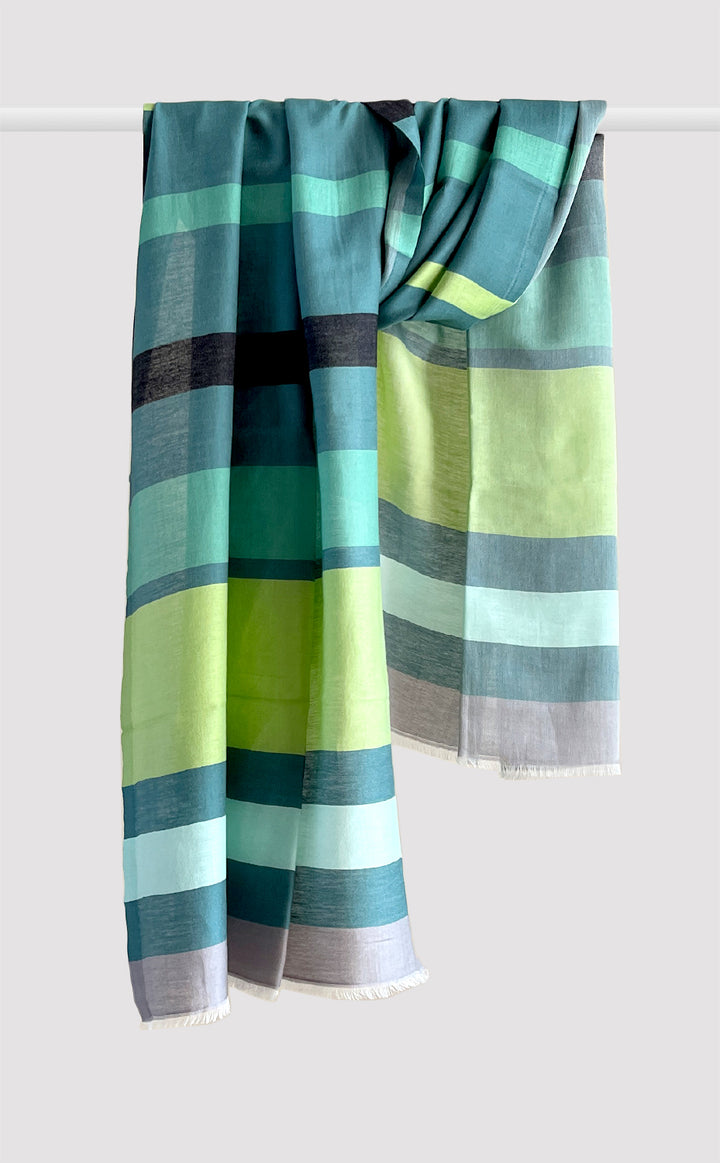 Pine &amp; Grey Cotton Stripes Stole