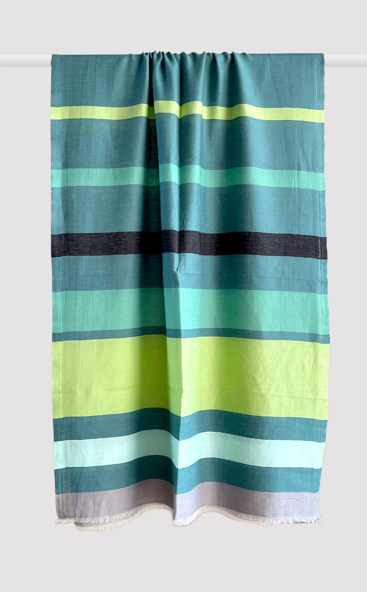 Pine &amp; Grey Cotton Stripes Stole